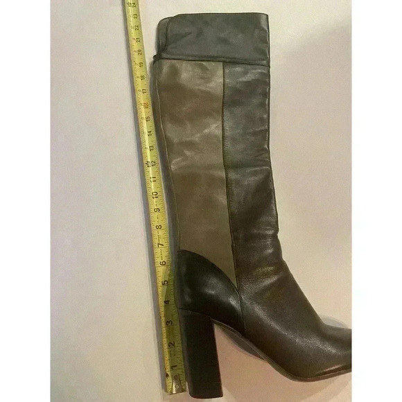 Tory Burch 10 Boots Size 10 Over The Knee Block High Heel Seamed Panels Leather - Picture 8 of 10